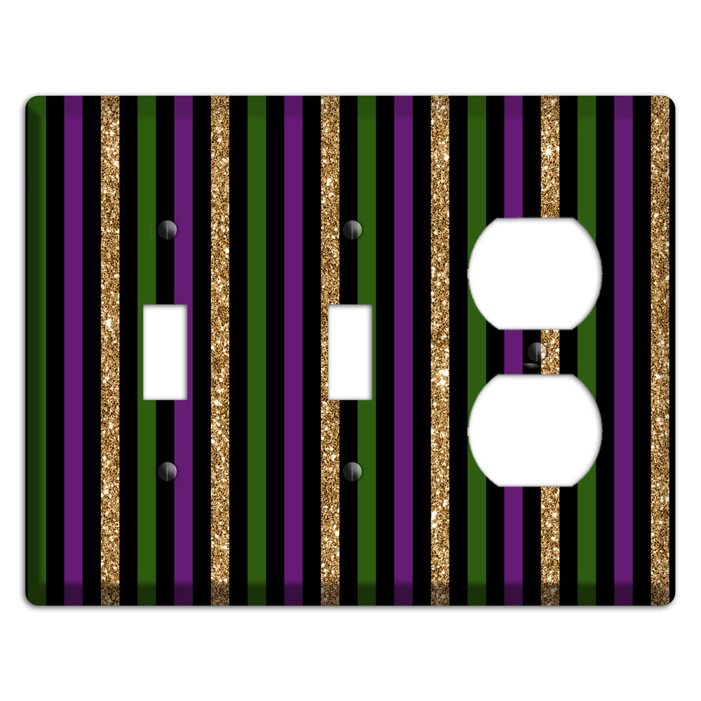 Carnival Stripes: Noir 2 Toggle / Duplex Wallplate