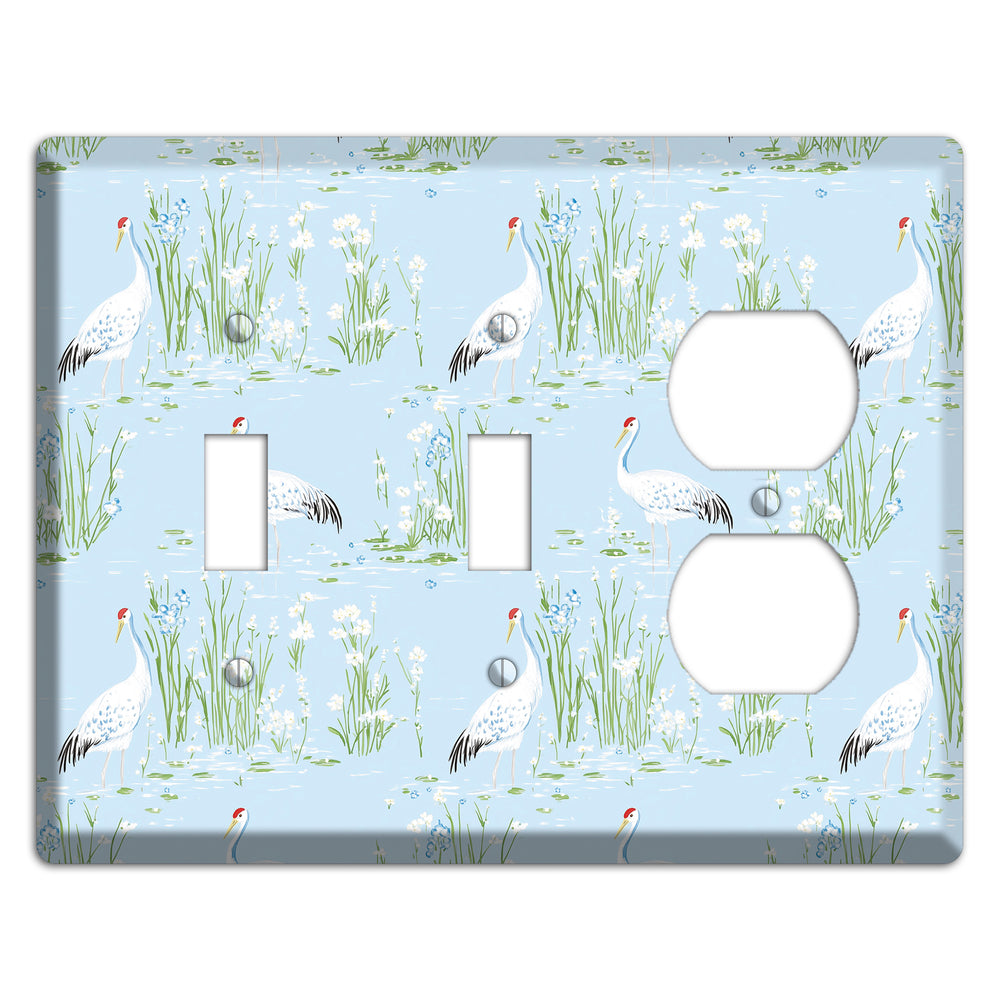 Azure Crane Sanctuary 2 Toggle / Duplex Wallplate