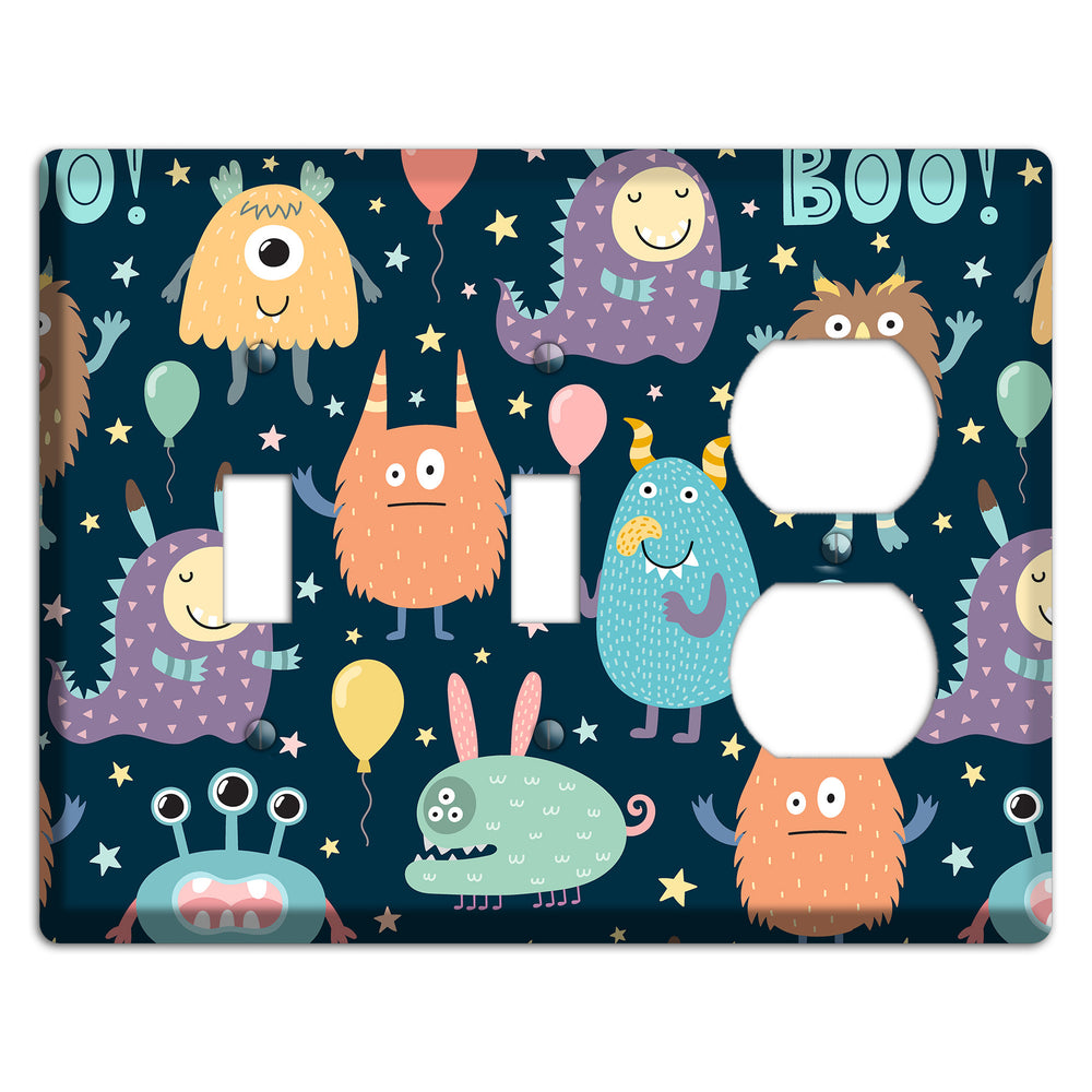 Monster Parade (Navy) 2 Toggle / Duplex Wallplate