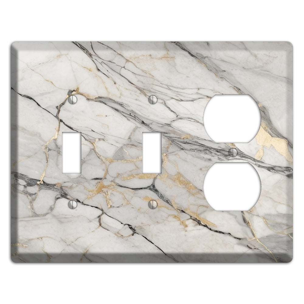 Roman Coffee Marble 2 Toggle / Duplex Wallplate