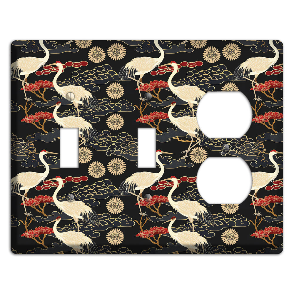 Obsidian Crane Procession 2 Toggle / Duplex Wallplate