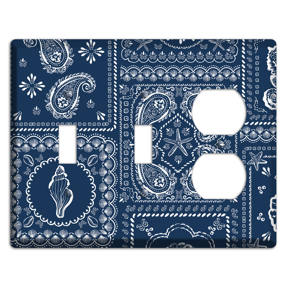 Navy Paisley Patchwork 2 Toggle / Duplex Wallplate