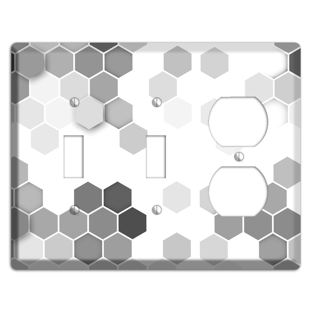 Monochrome Hexagon Tiling 2 Toggle / Duplex Wallplate