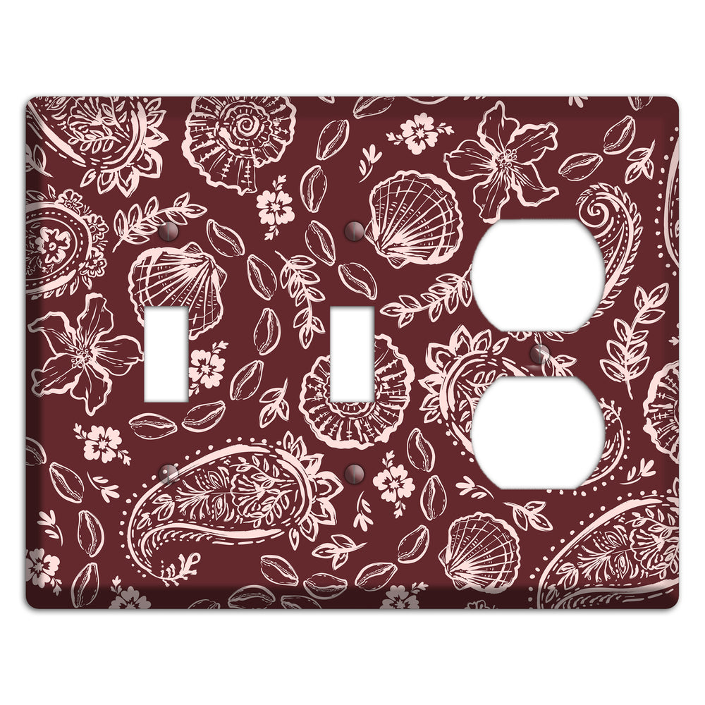 Crimson Shell Paisley 2 Toggle / Duplex Wallplate