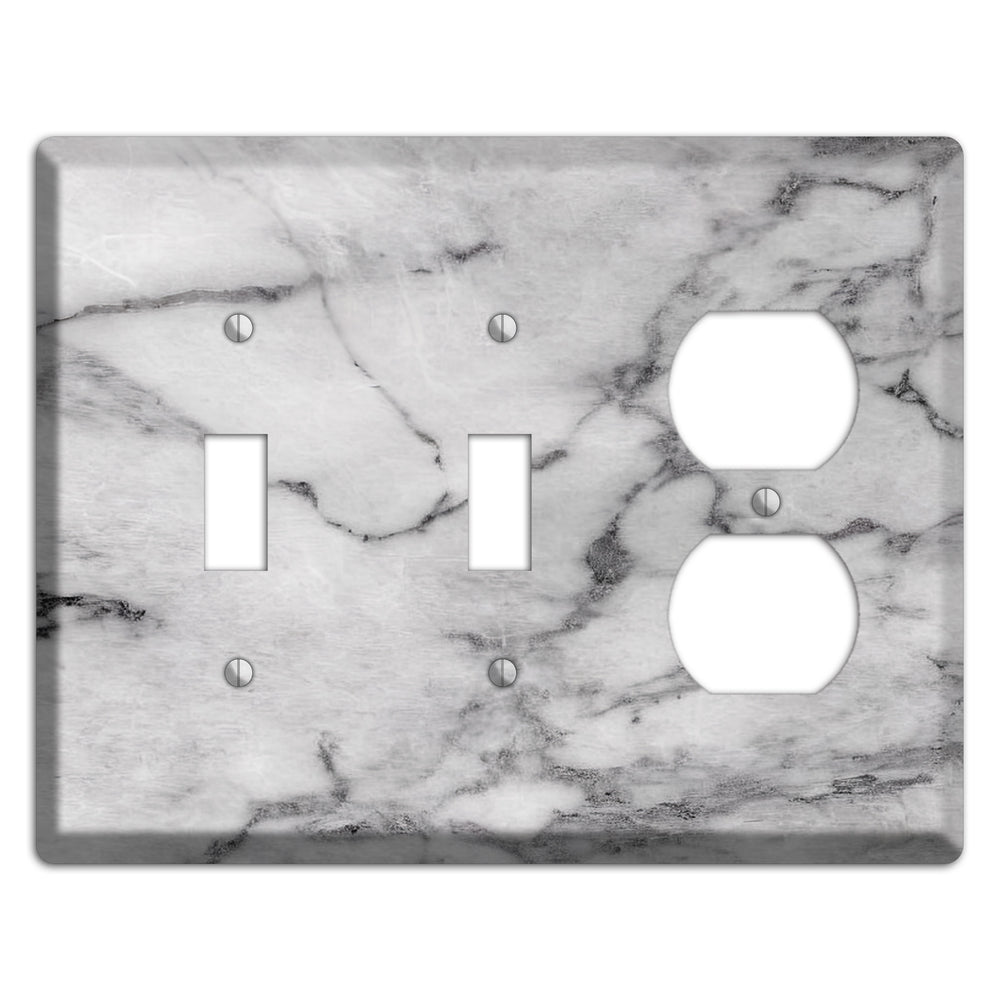 Gray and White Marble 2 Toggle / Duplex Wallplate
