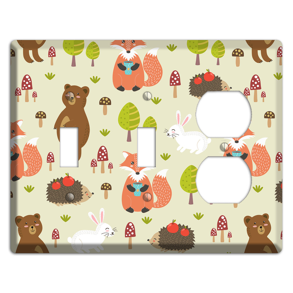 Forest Critters (Beige) 2 Toggle / Duplex Wallplate