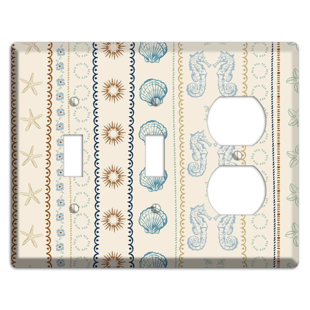 Ivory Seahorse Stripe 2 Toggle / Duplex Wallplate