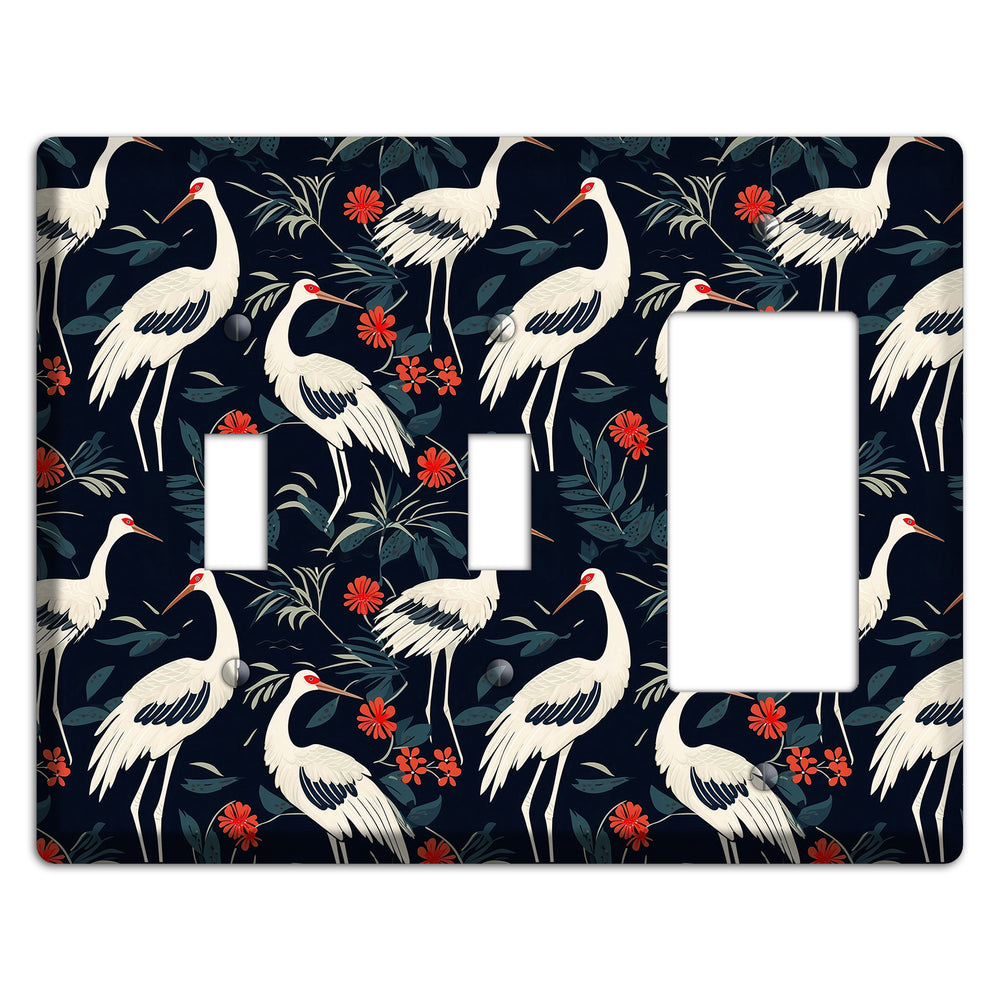 Midnight Plume Garden 2 Toggle / Rocker Wallplate