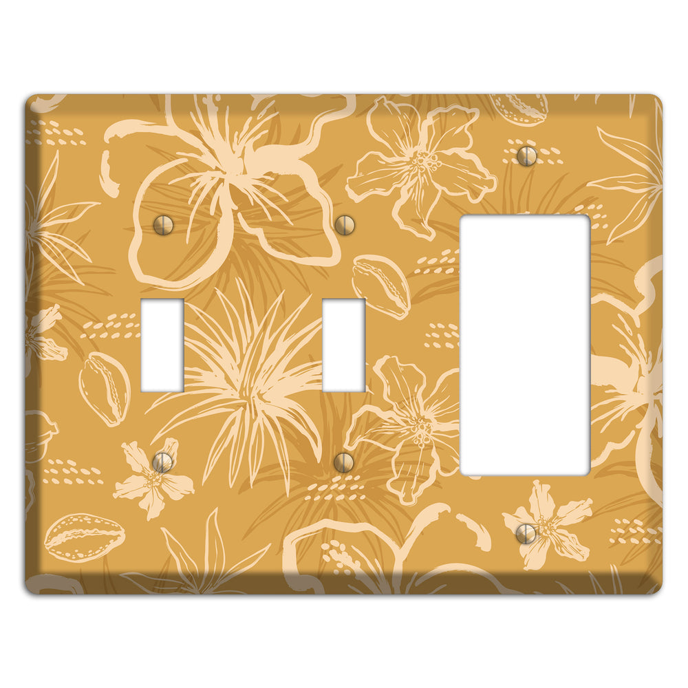 Golden Hibiscus Drift 2 Toggle / Rocker Wallplate