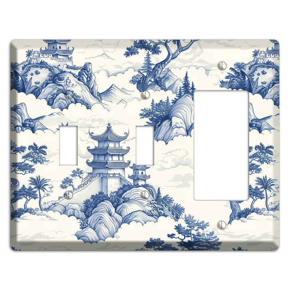 Celestial Pagoda Mist 2 Toggle / Rocker Wallplate