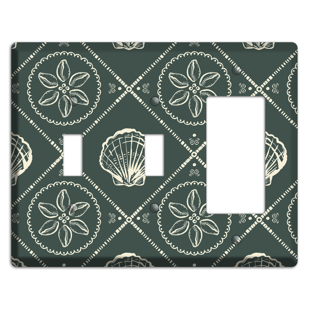 Slate Cowrie Medallion 2 Toggle / Rocker Wallplate
