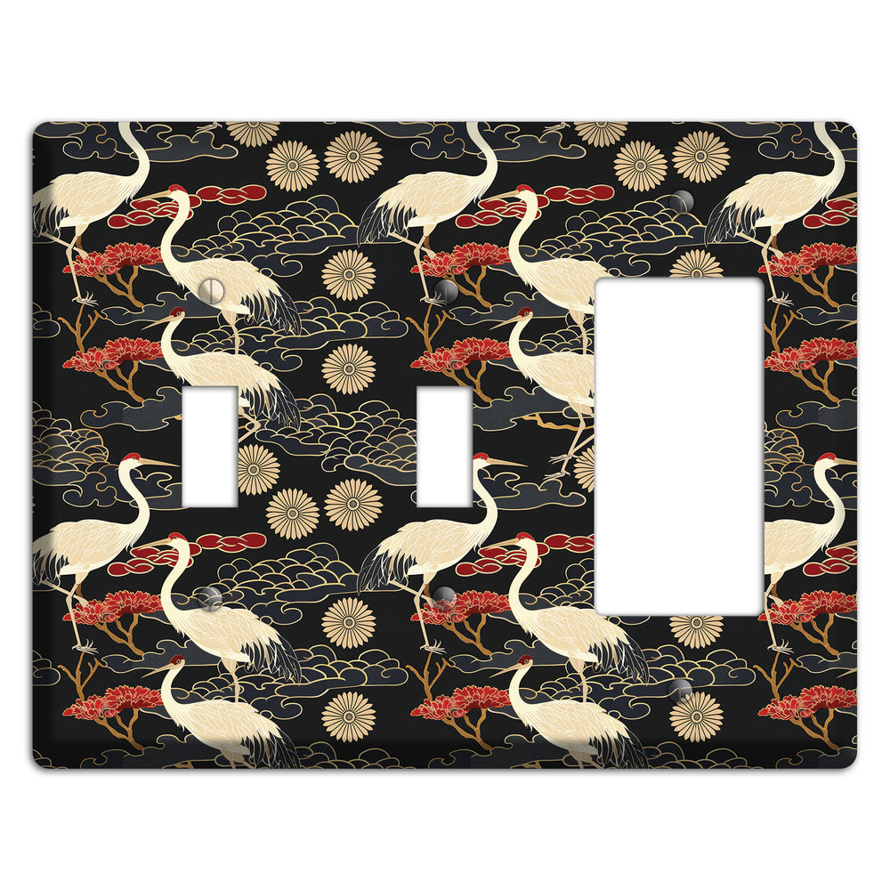 Obsidian Crane Procession 2 Toggle / Rocker Wallplate