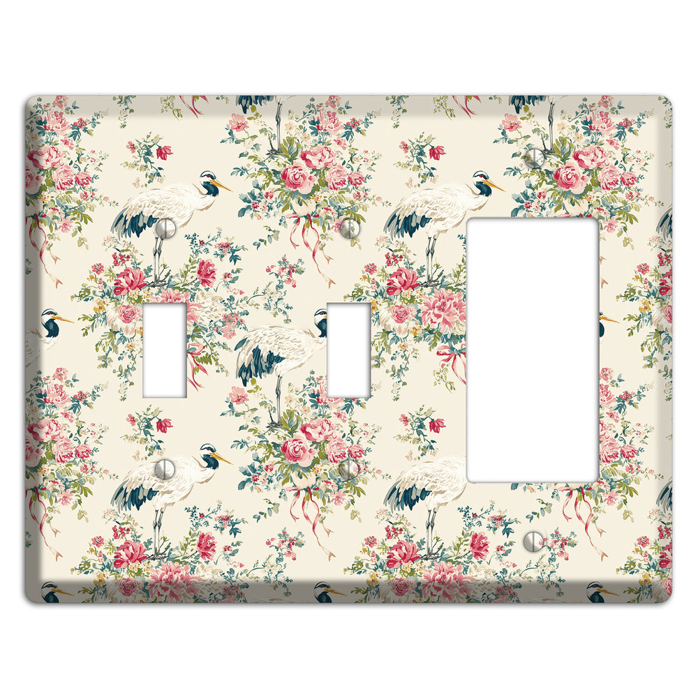 Blossom & Crane 2 Toggle / Rocker Wallplate