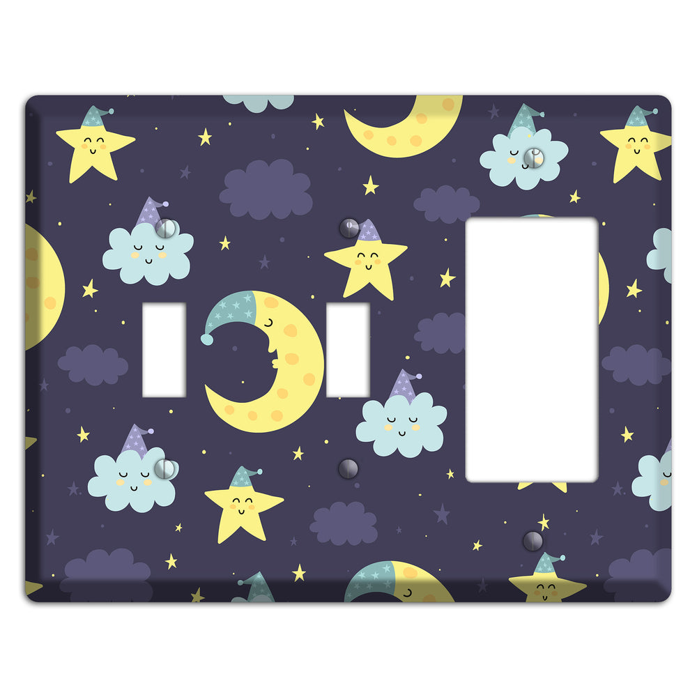 Moon & Star Wishes 2 Toggle / Rocker Wallplate