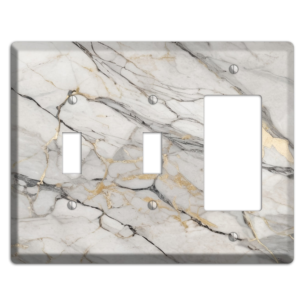 Roman Coffee Marble 2 Toggle / Rocker Wallplate