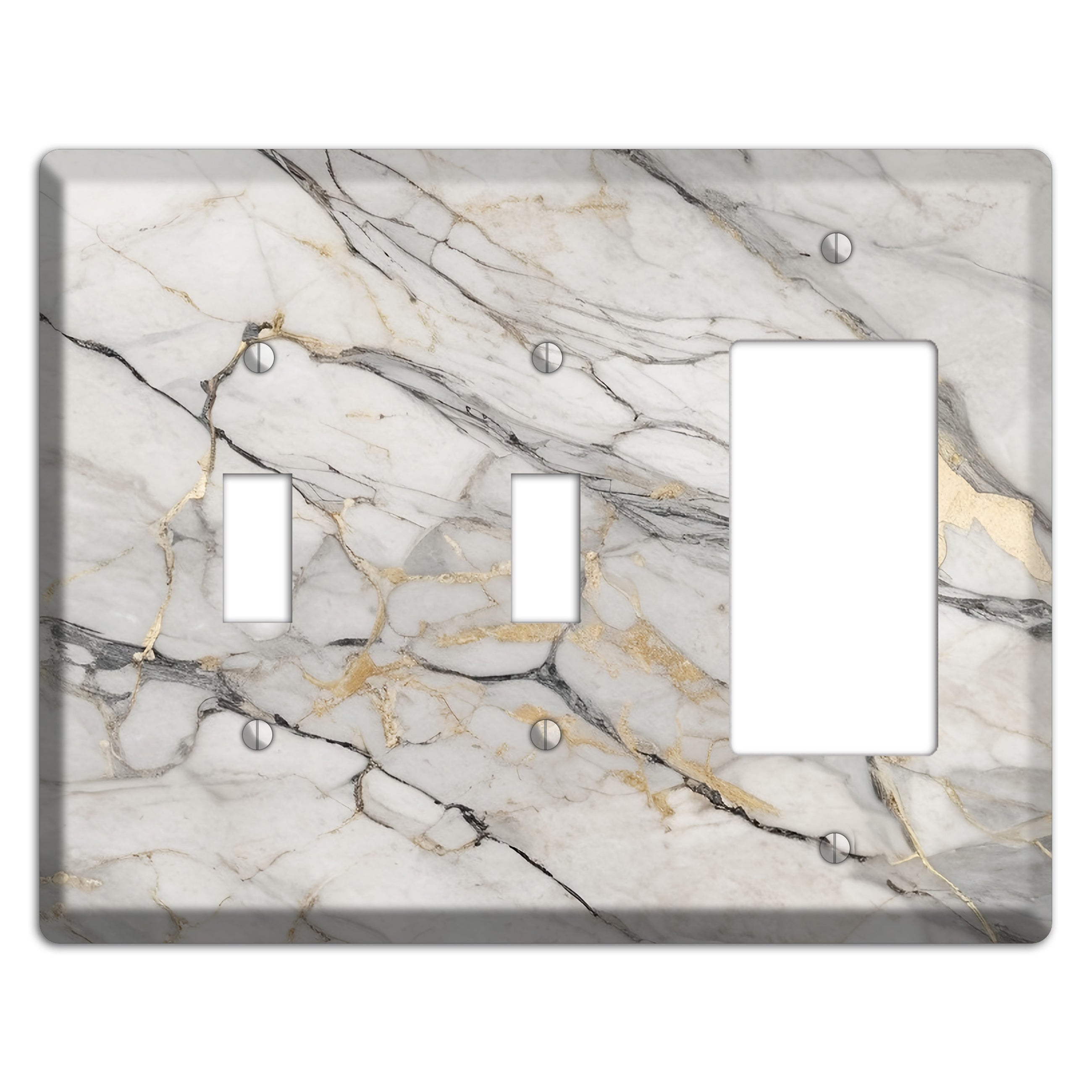 Roman Coffee Marble 2 Toggle / Rocker Wallplate