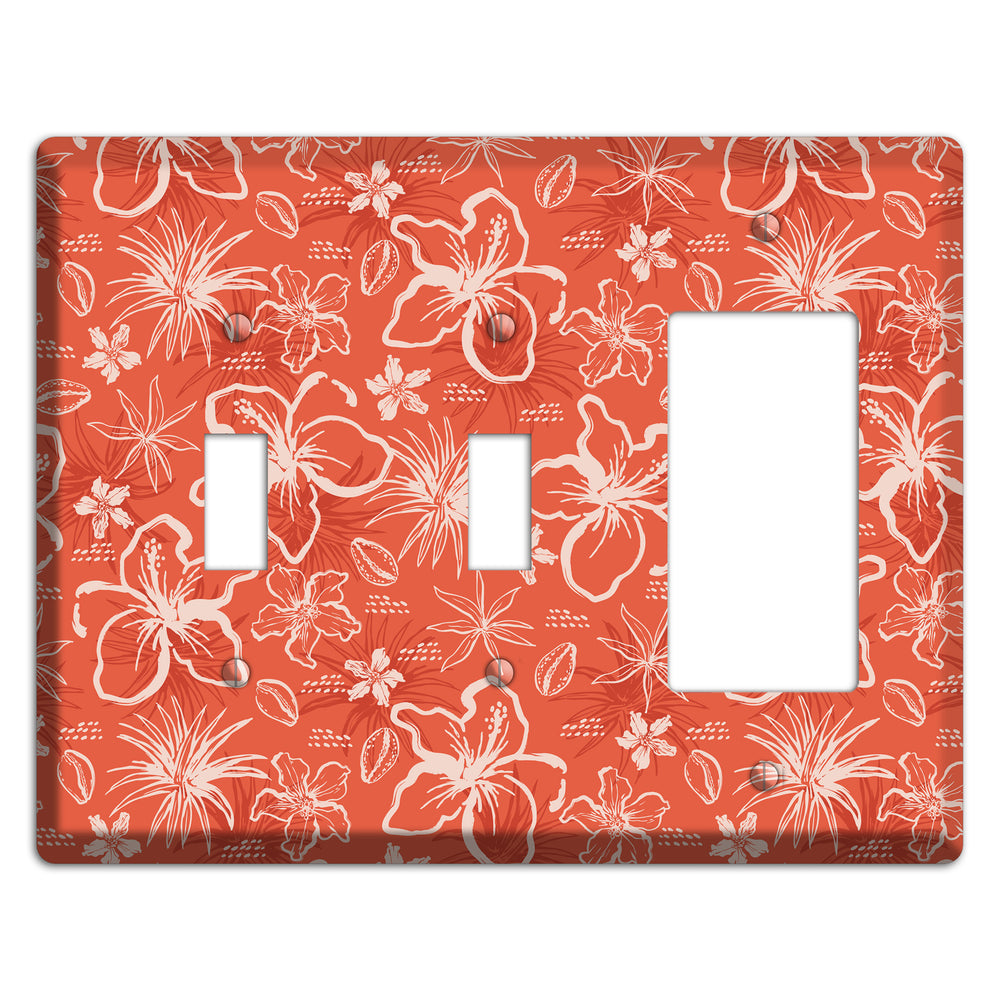 Coral Hibiscus Reverie 2 Toggle / Rocker Wallplate