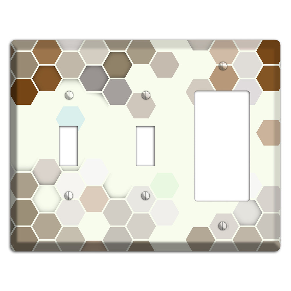 Earth-Toned Honeycomb Mosaic 2 Toggle / Rocker Wallplate