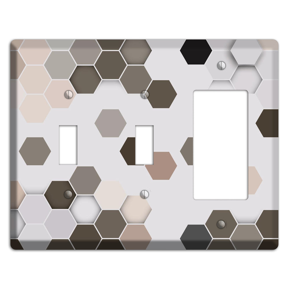 Hex Grid ‚Äì Cool Slate 2 Toggle / Rocker Wallplate