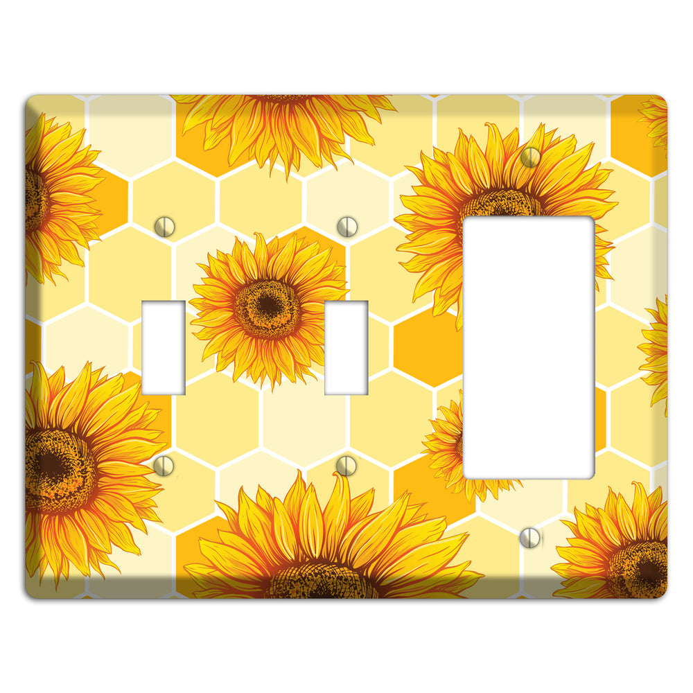 Sunflower & Comb 2 Toggle / Rocker Wallplate