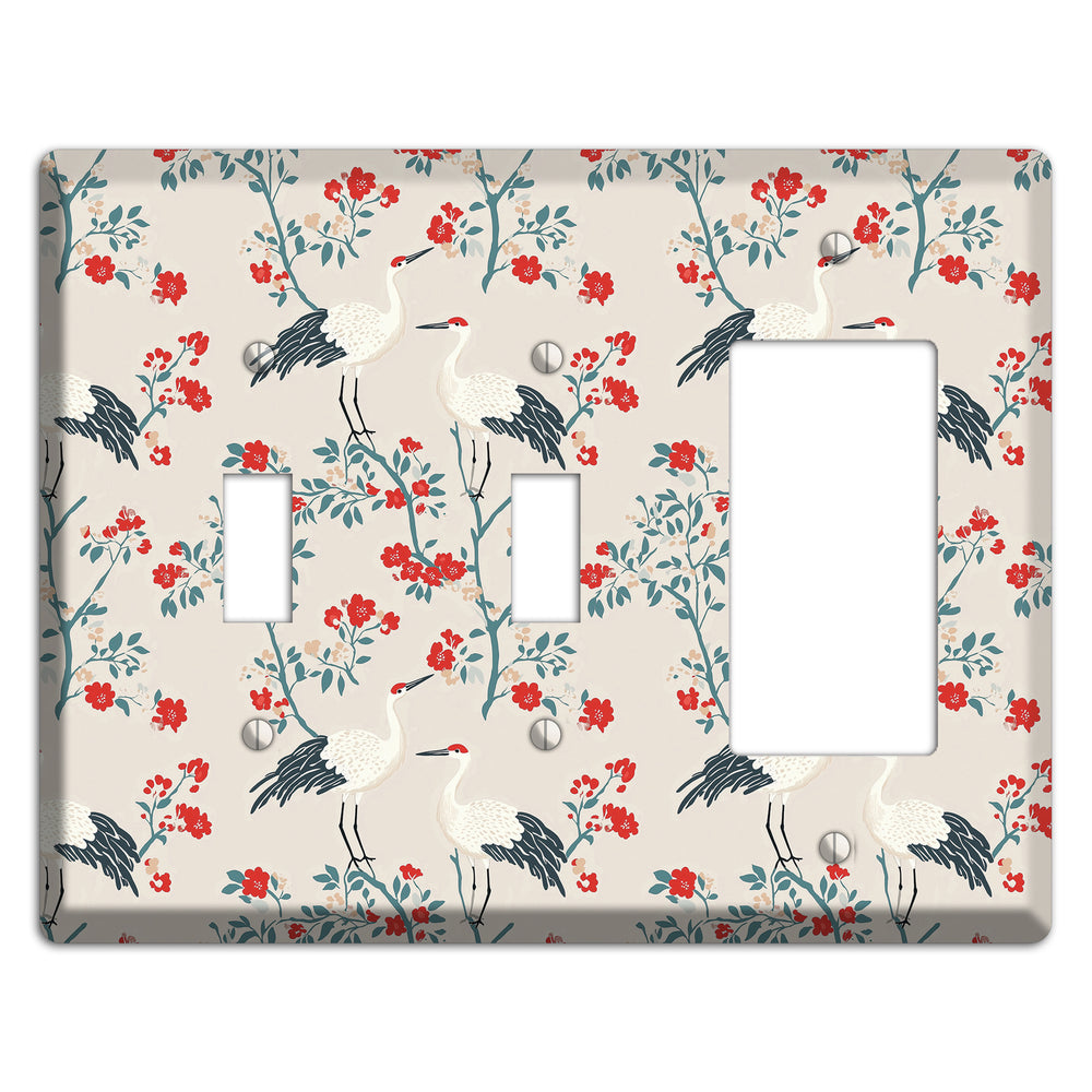 Ivory Blossom Vigil 2 Toggle / Rocker Wallplate