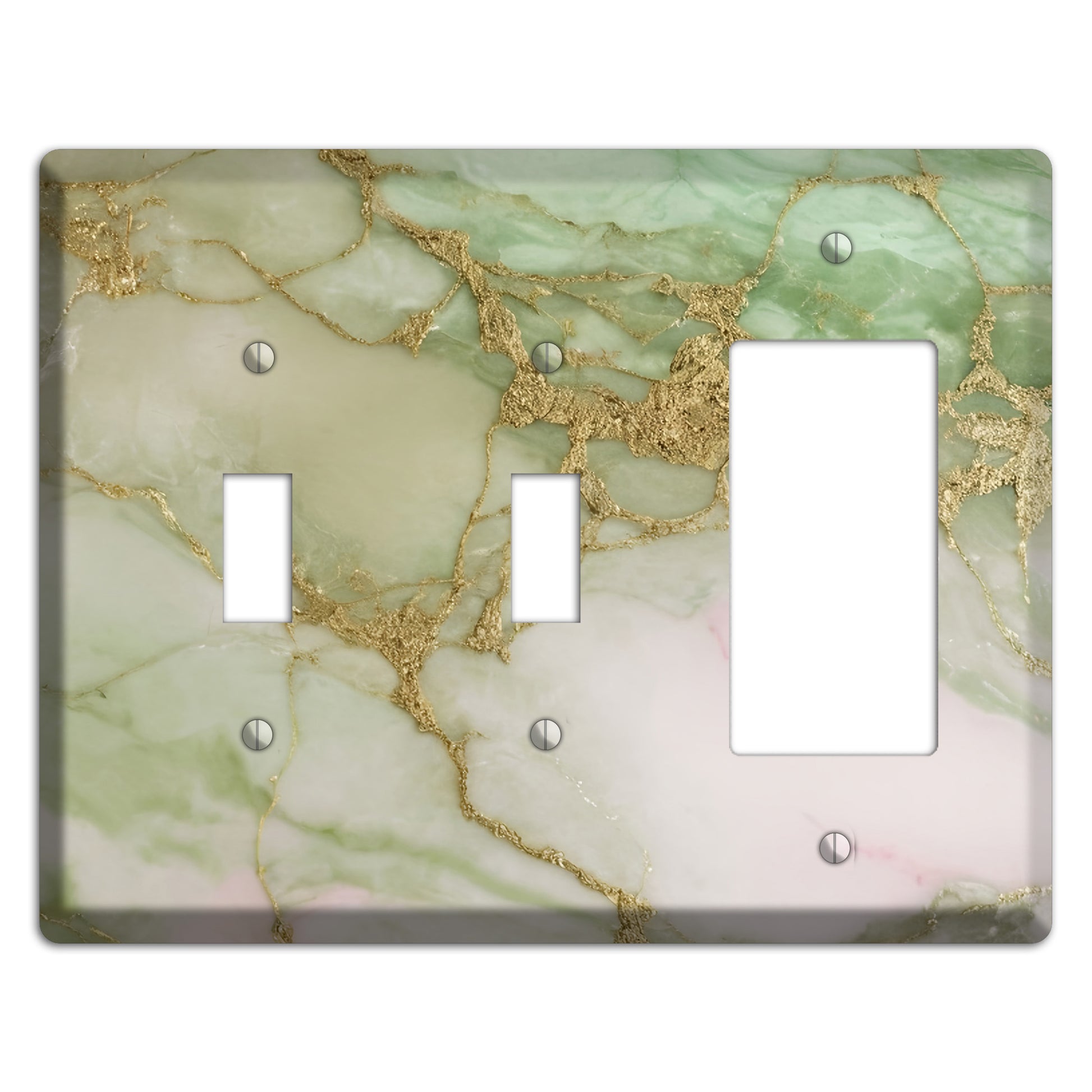 Swamp Green Marble 2 Toggle / Rocker Wallplate