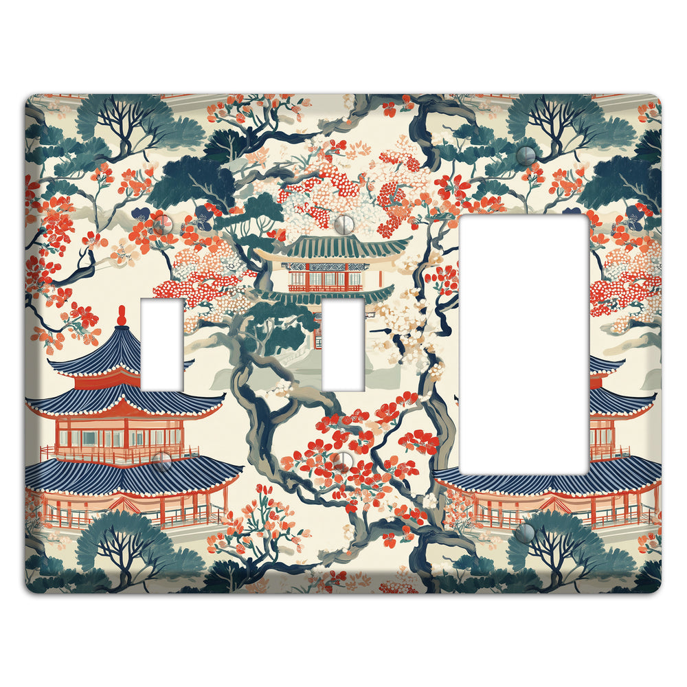 Blossom & Pagoda 2 Toggle / Rocker Wallplate