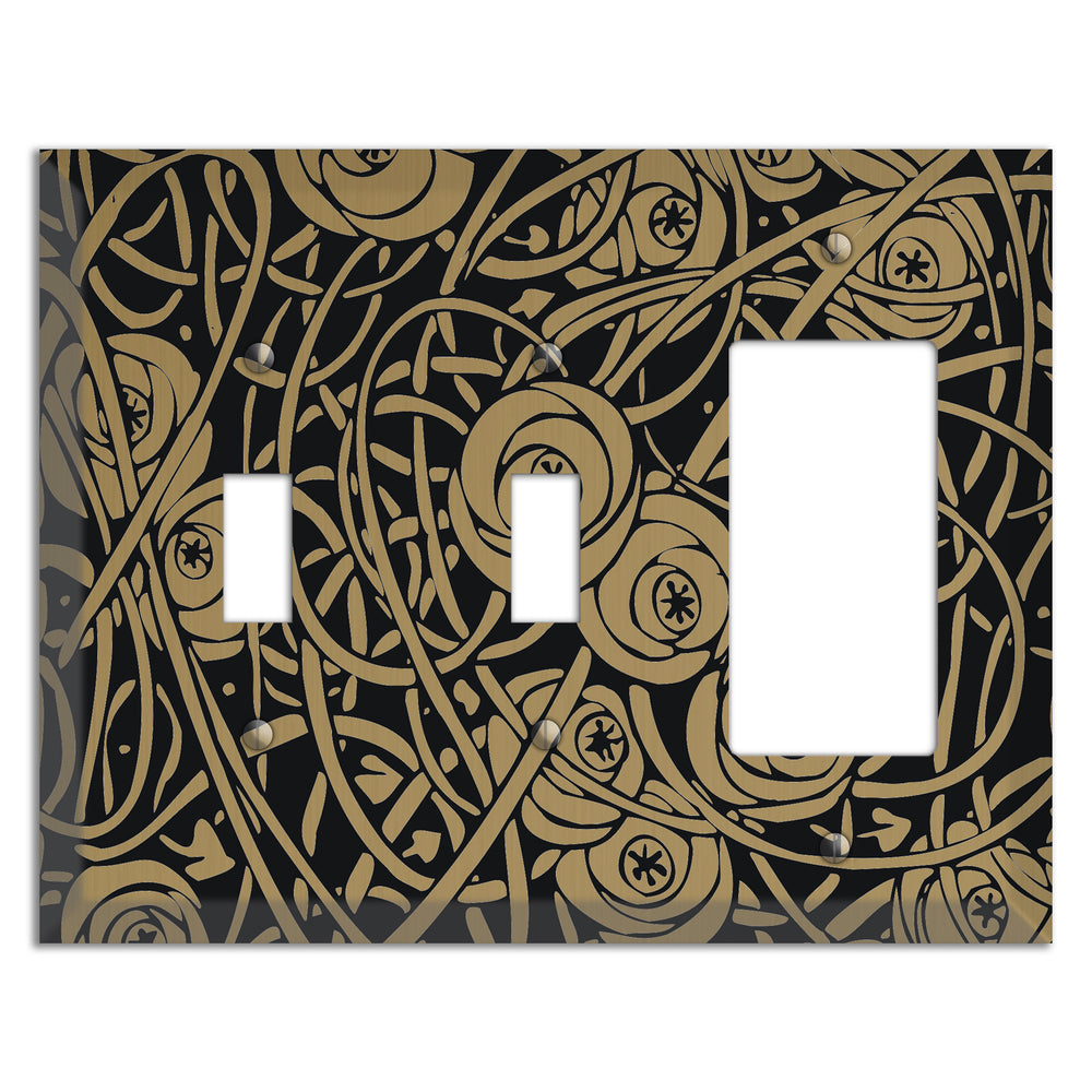 Tower Gold Vine Eyes 2 Toggle / Rocker Wallplate