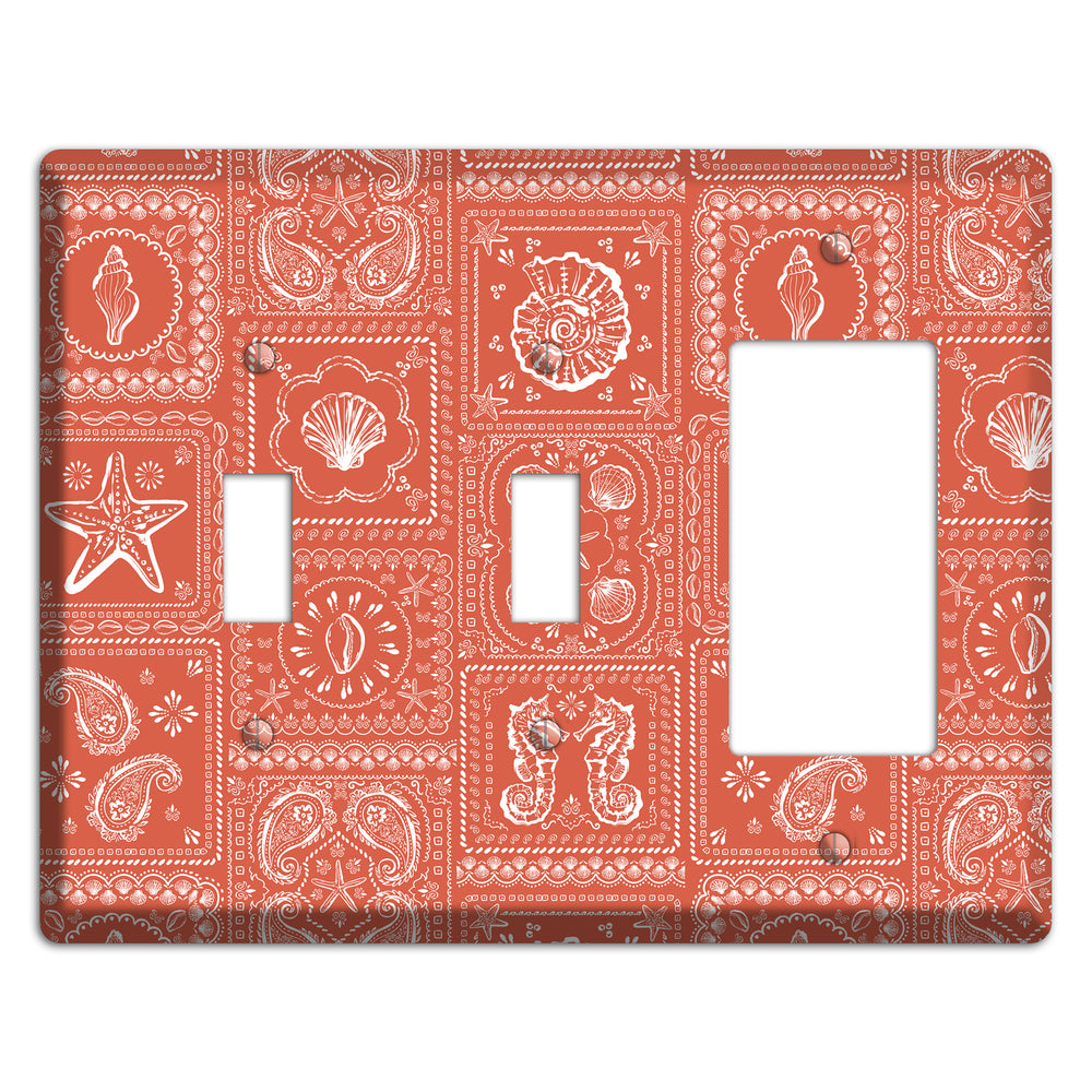 Terracotta Shell Patchwork 2 Toggle / Rocker Wallplate