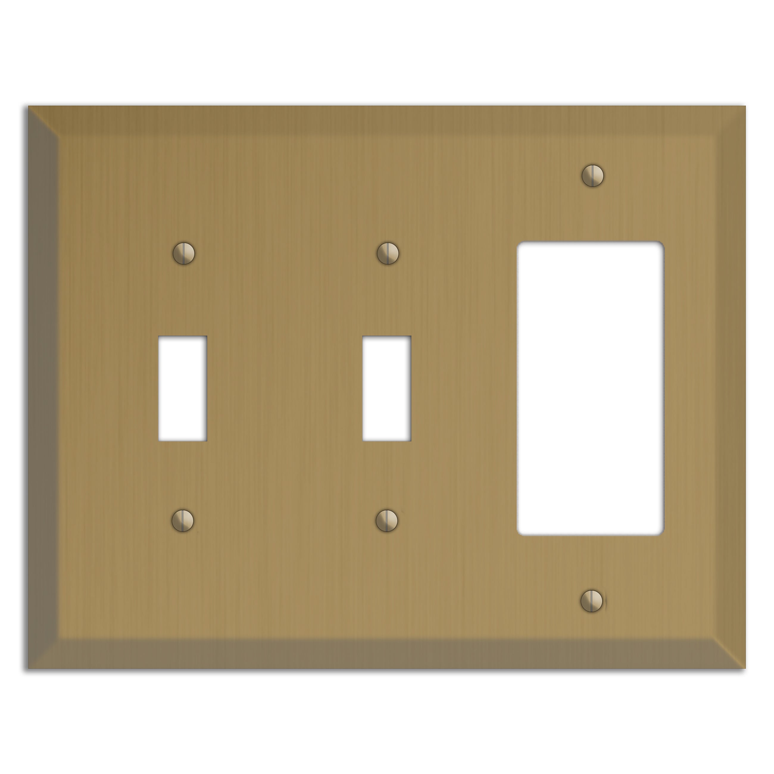 Tower Gold Hand Rubbed 2 Toggle / Rocker Cover Plate