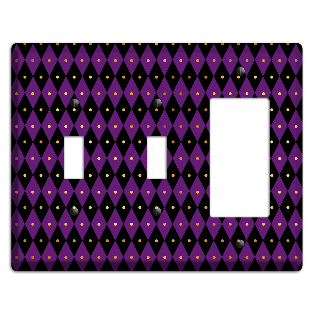 Royal Check: Violet 2 Toggle / Rocker Wallplate