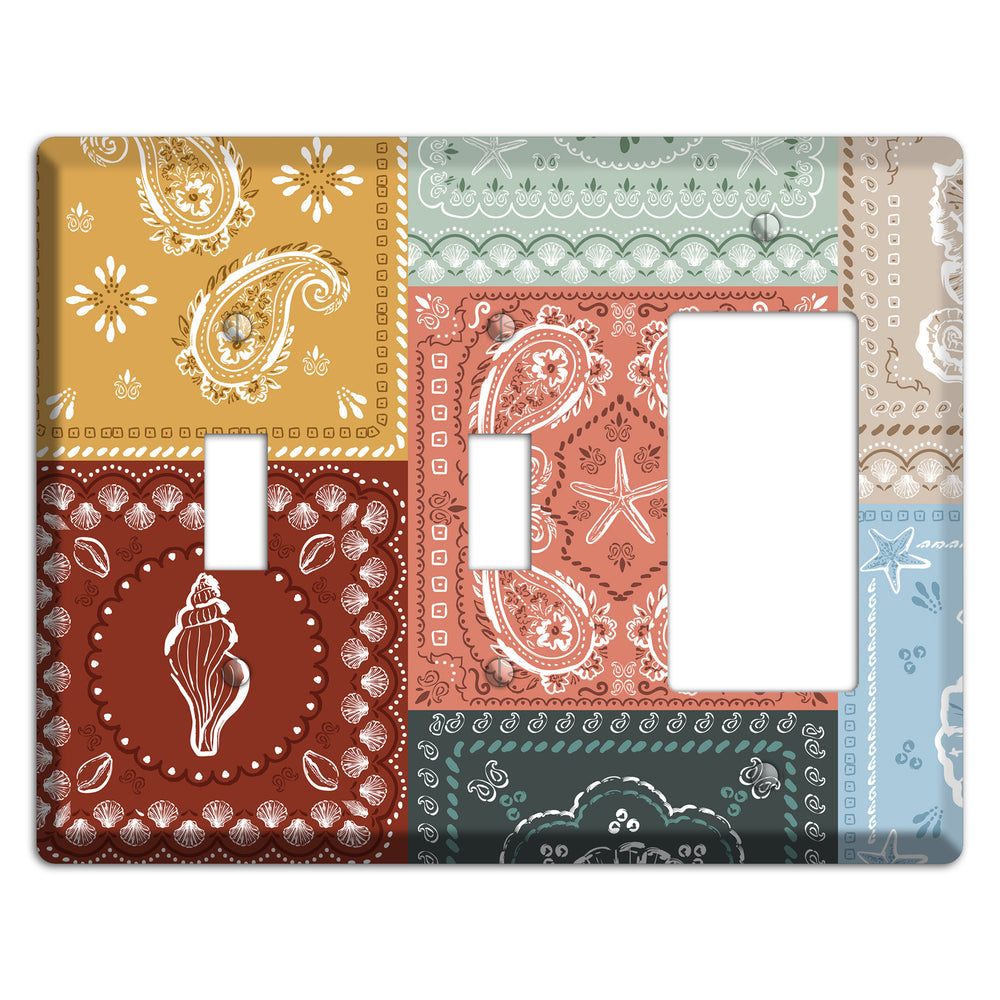 Patchwork Shore Reverie 2 Toggle / Rocker Wallplate