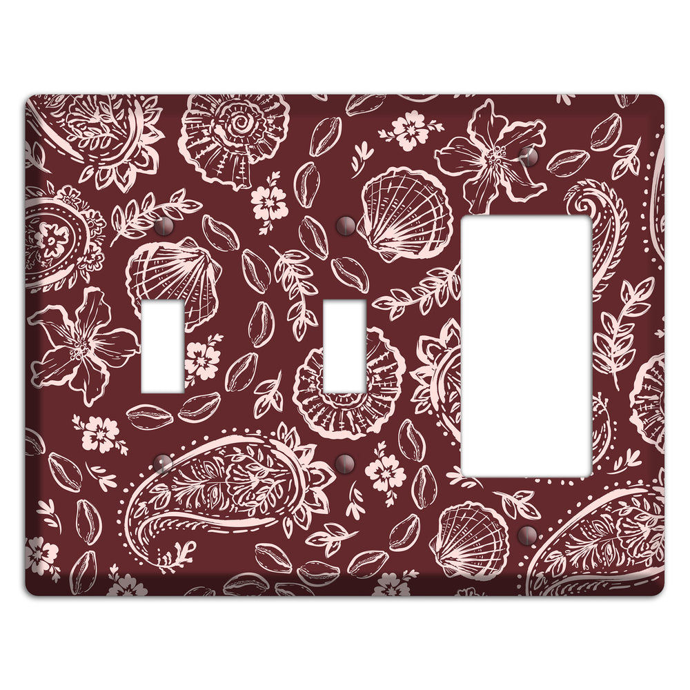 Crimson Shell Paisley 2 Toggle / Rocker Wallplate