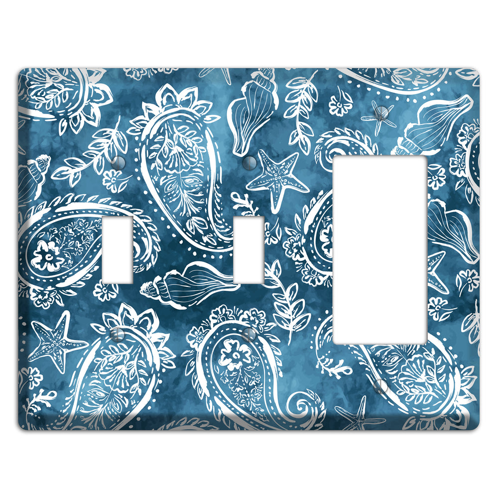 Indigo Tide Paisley 2 Toggle / Rocker Wallplate