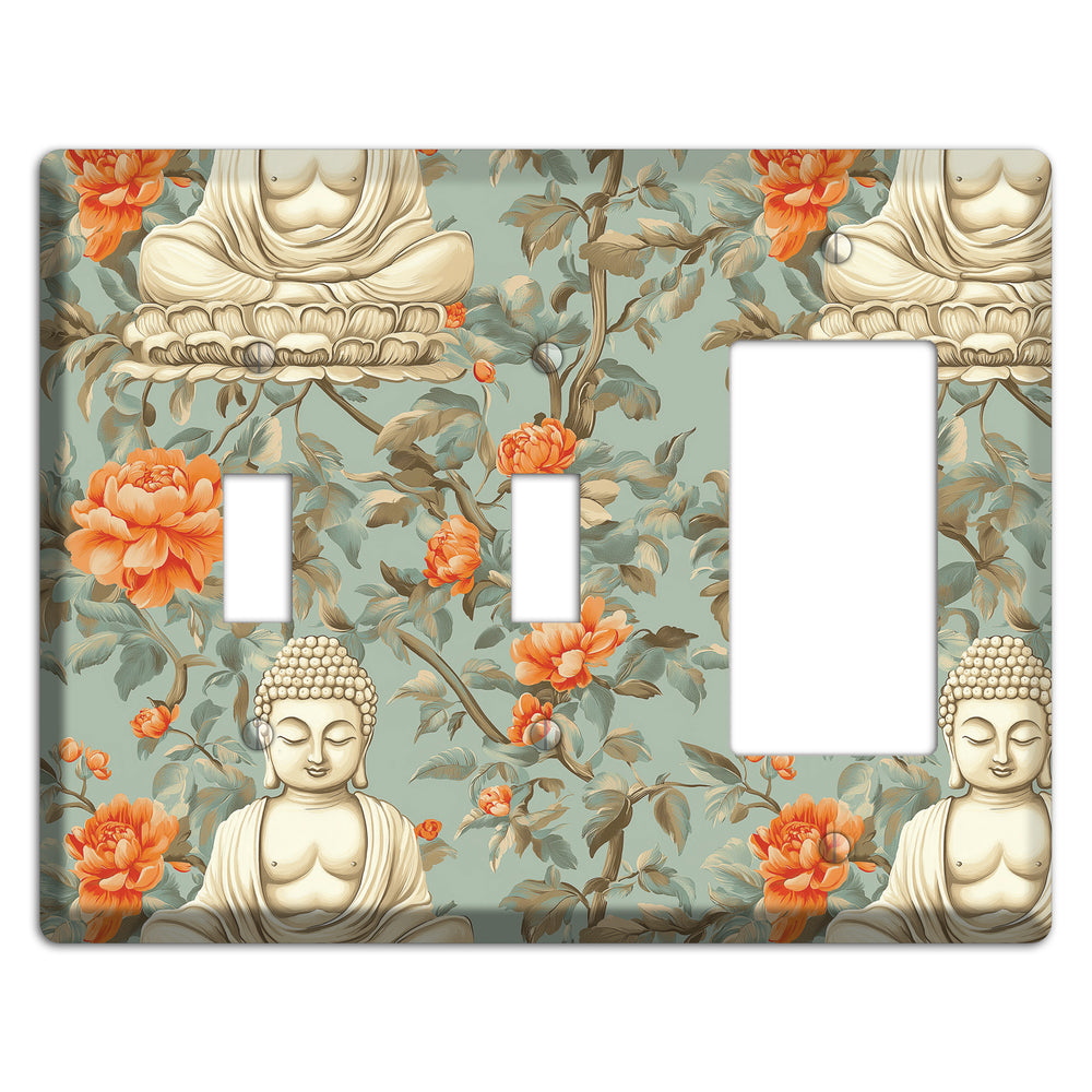 Lotus & Peony 2 Toggle / Rocker Wallplate