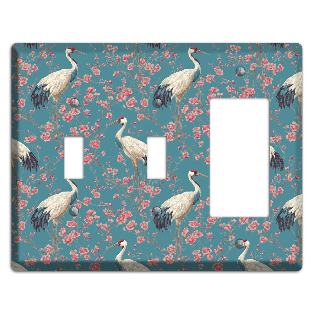 Azure Blossom Vigil 2 Toggle / Rocker Wallplate