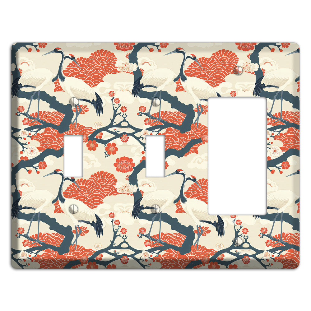 Vermillion Crane Court 2 Toggle / Rocker Wallplate