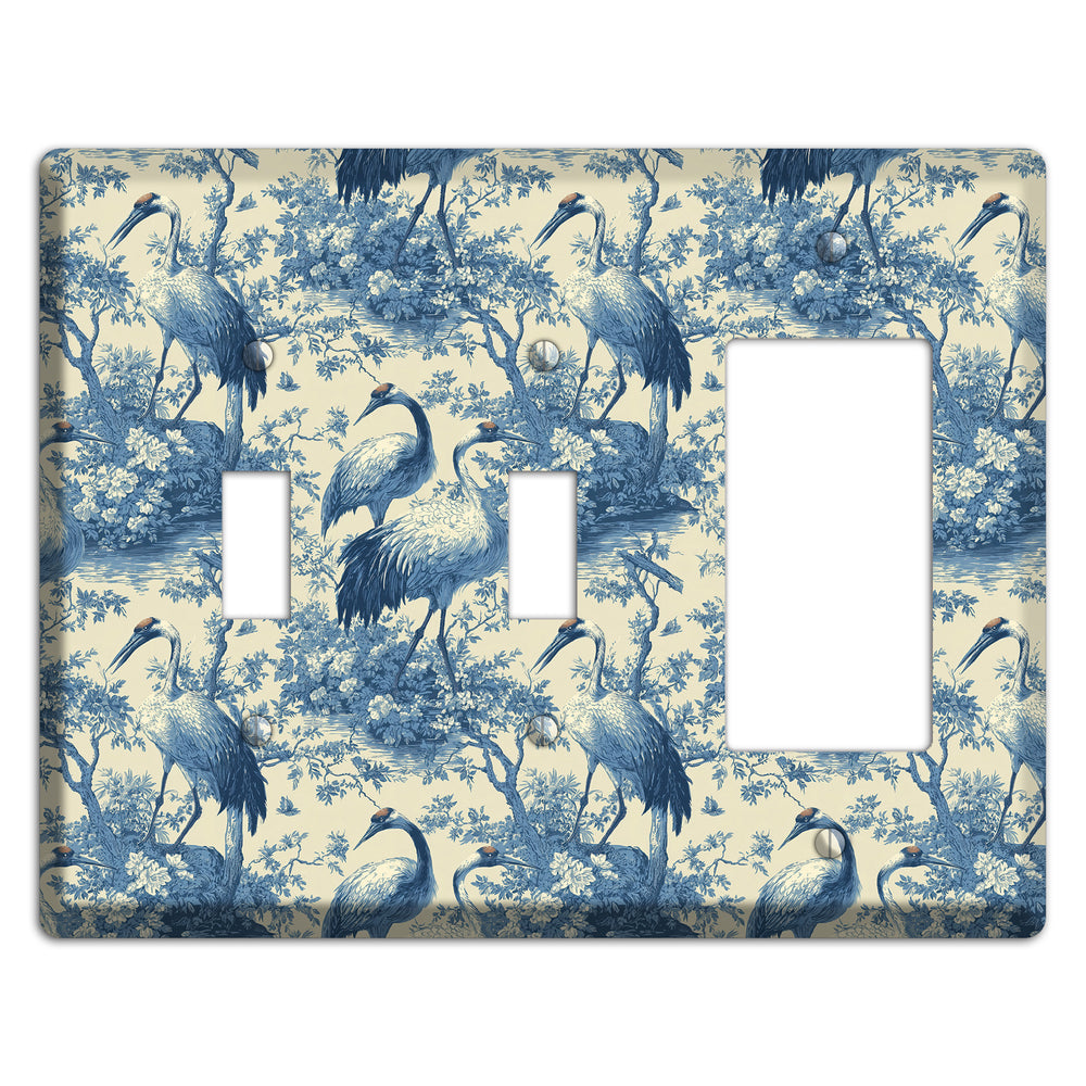 Cobalt Toile Vigil 2 Toggle / Rocker Wallplate