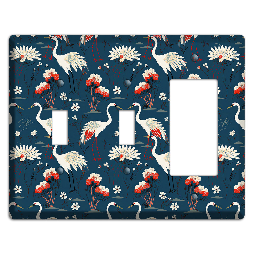 Sapphire Crane Meadow 2 Toggle / Rocker Wallplate