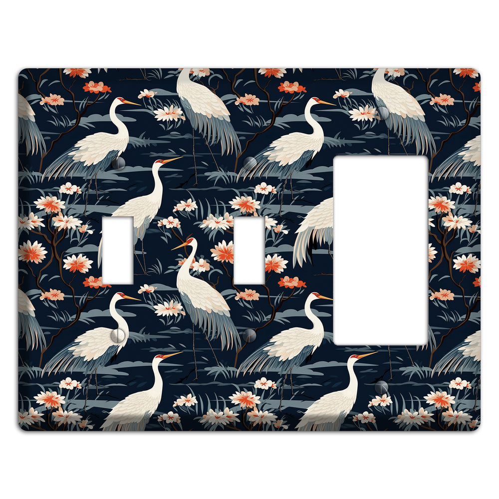 Navy Heron Nocturne 2 Toggle / Rocker Wallplate