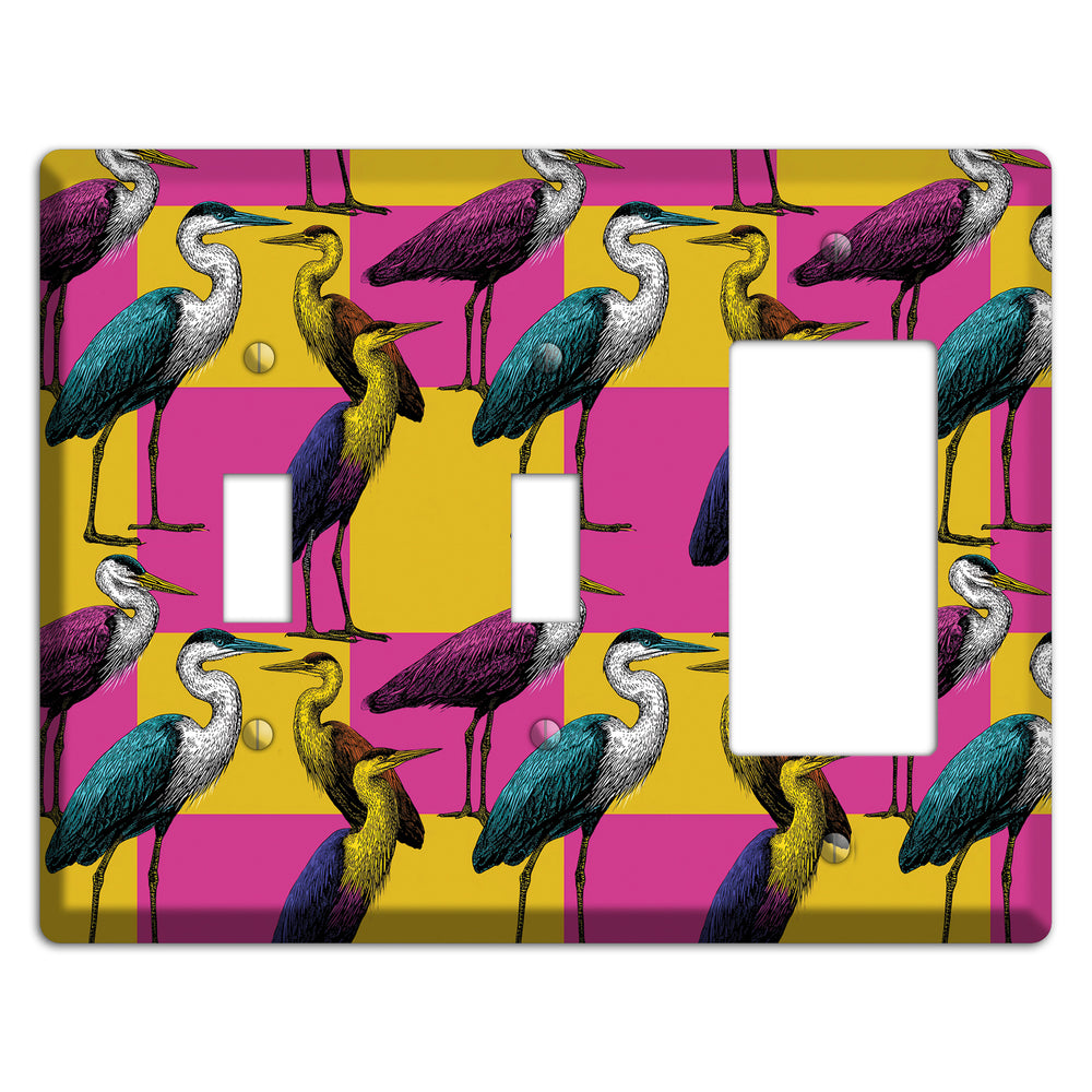 Magenta Heron Grid 2 Toggle / Rocker Wallplate
