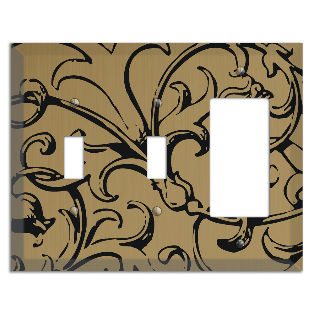 Tower Gold Baroque Scroll 2 Toggle / Rocker Wallplate