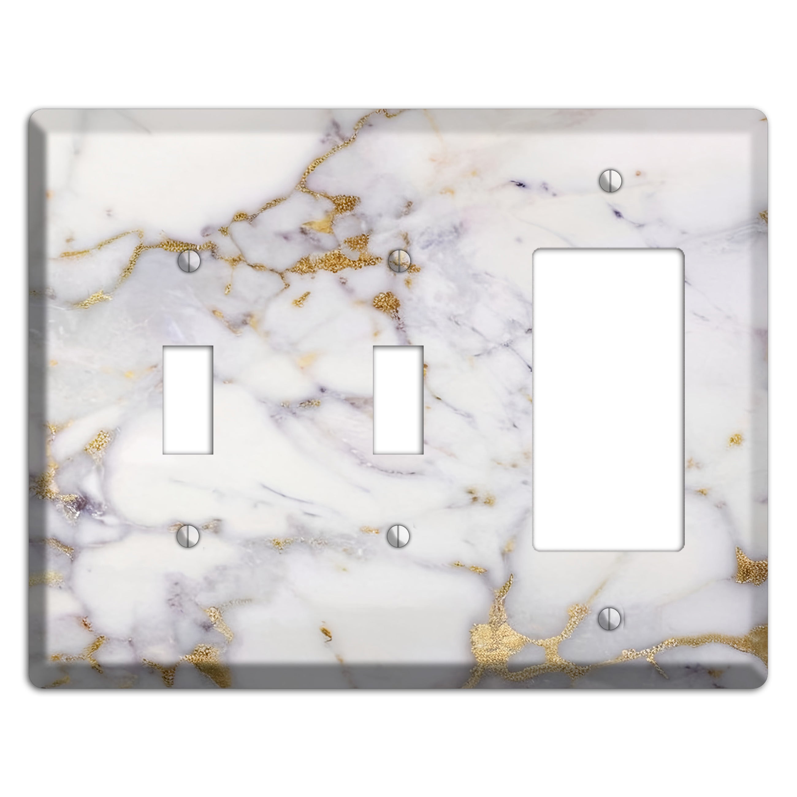 Metallic Bronze Marble 2 Toggle / Rocker Wallplate