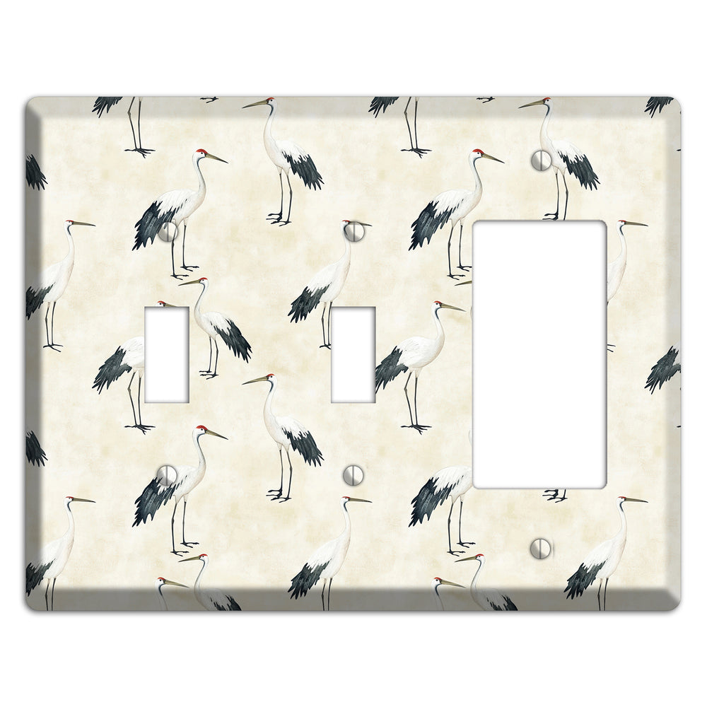 Pearl Crane Garden 2 Toggle / Rocker Wallplate