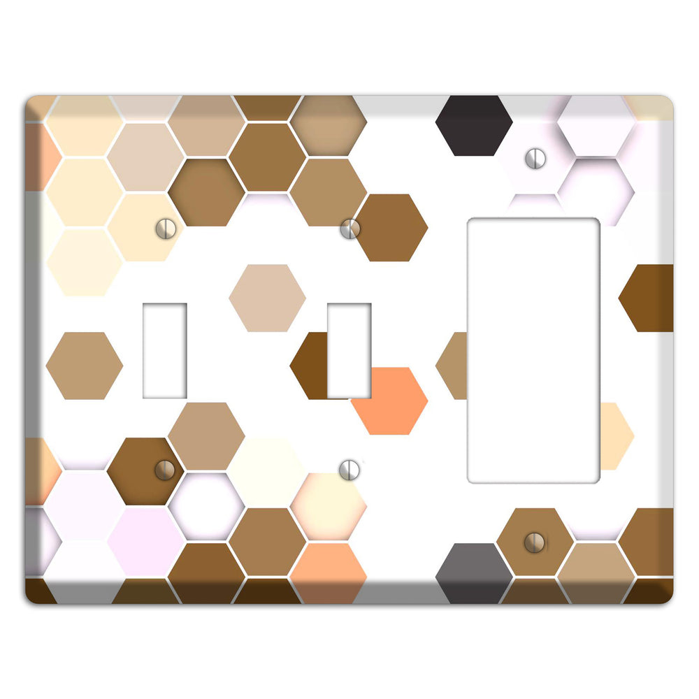 Hex Grid ‚Äì Sunset Terracotta 2 Toggle / Rocker Wallplate