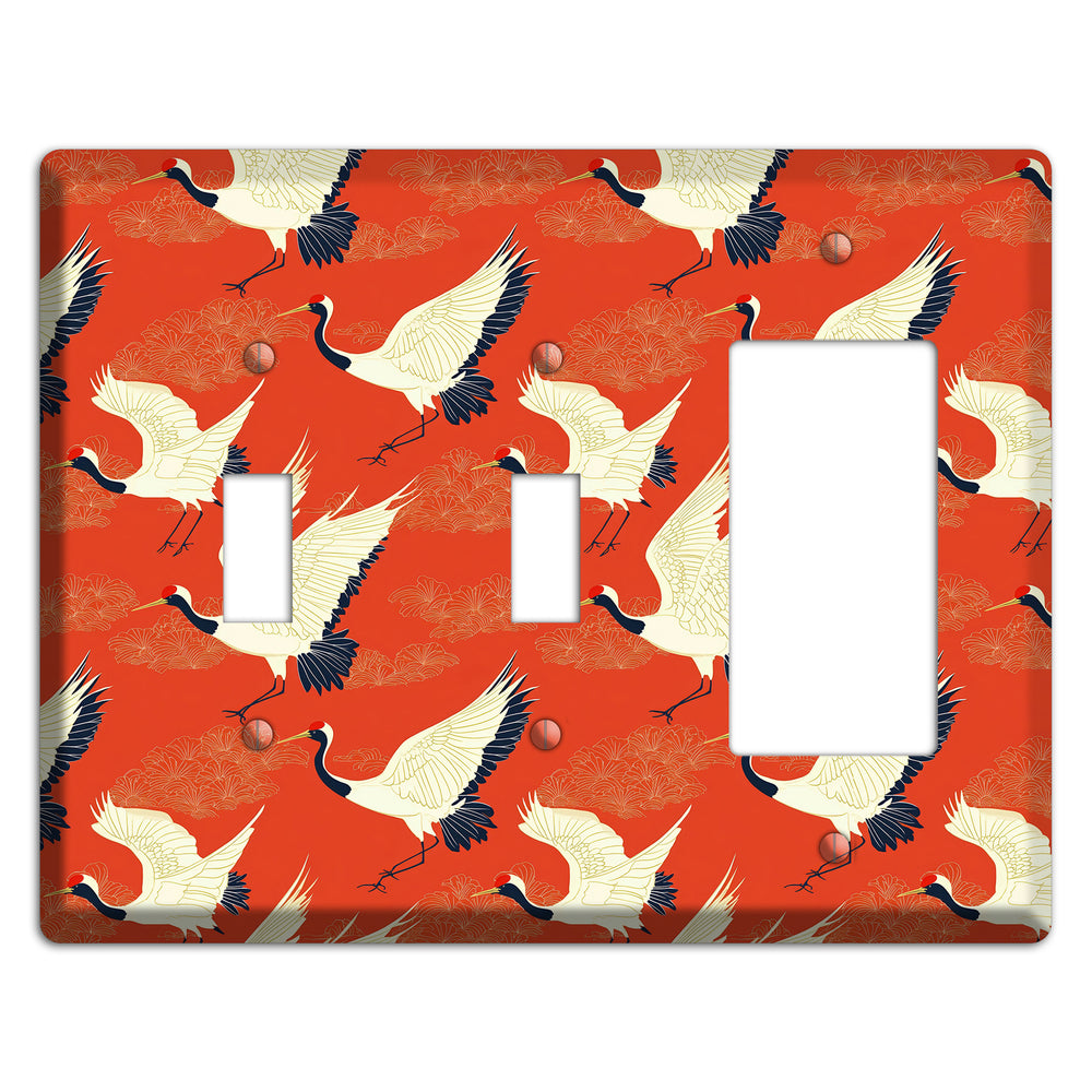 Vermillion Crane Flight 2 Toggle / Rocker Wallplate