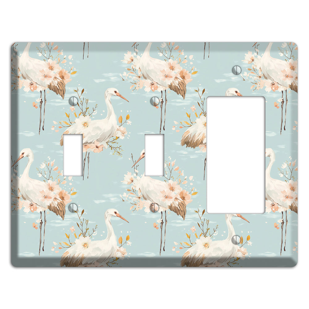 Celadon Crane Reverie 2 Toggle / Rocker Wallplate