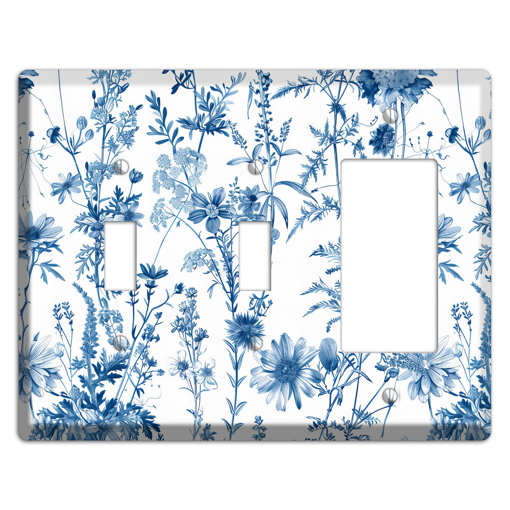 Meadow Pressed Blue 2 Toggle / Rocker Wallplate