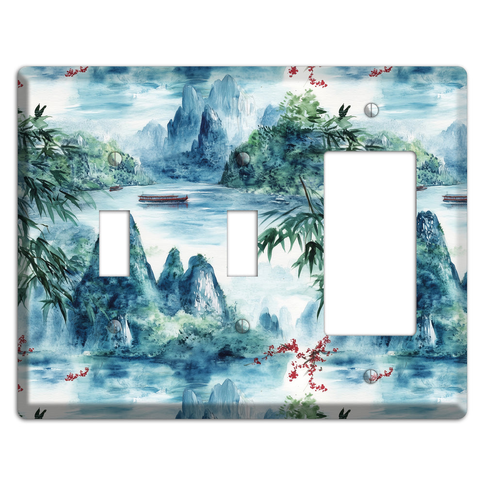 River Mist Ascending 2 Toggle / Rocker Wallplate