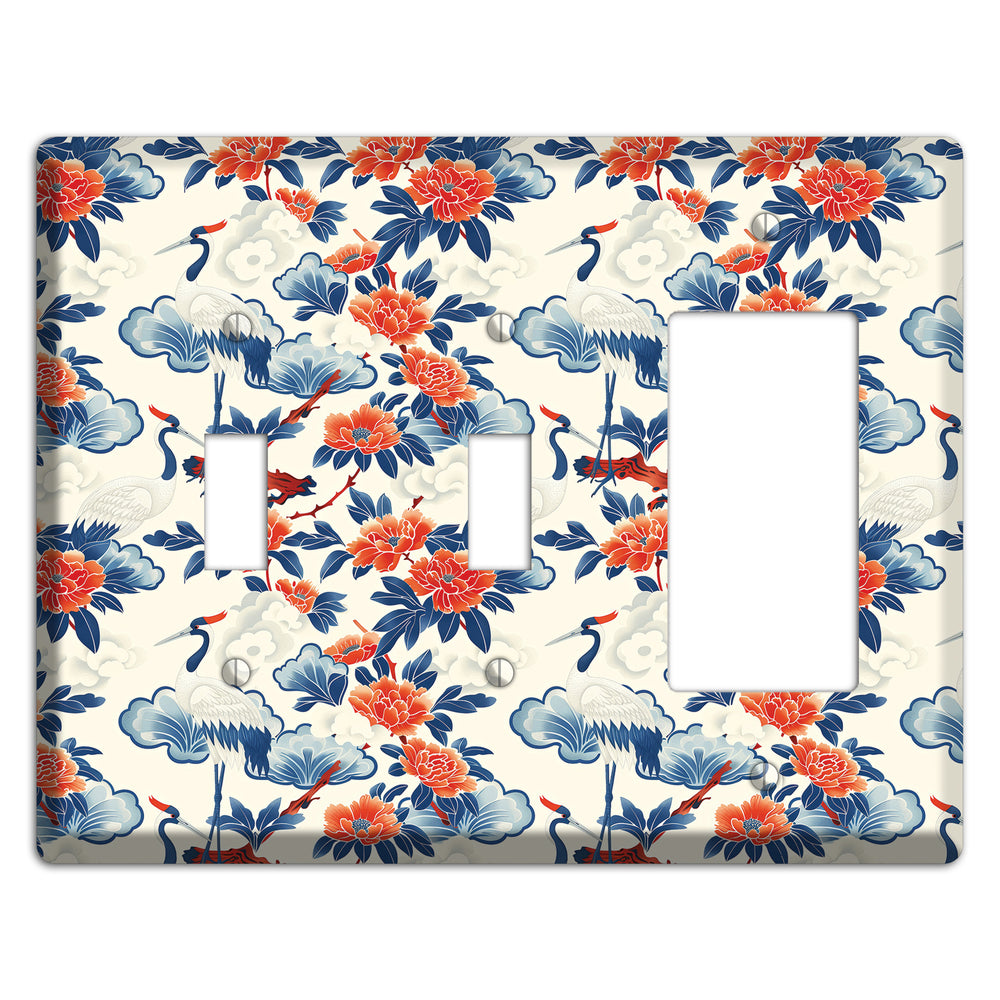 Peony & Crane Fete 2 Toggle / Rocker Wallplate